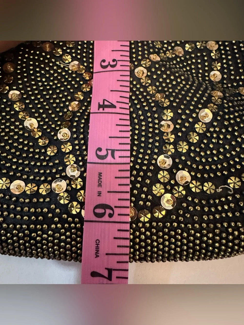 Vintage Beaded Floral Black Evening Crossbody Bag with Gold Sequin Accents